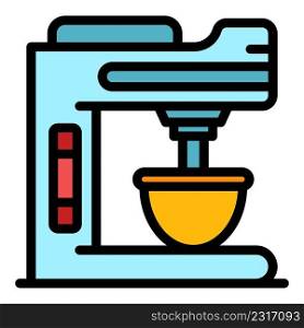 Coffee machine icon. Outline coffee machine vector icon color flat isolated. Coffee machine icon color outline vector