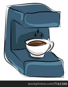 Coffee machine, illustration, vector on white background.