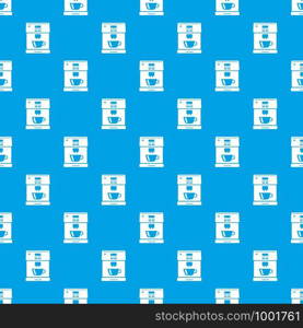 Coffee machine pattern vector seamless blue repeat for any use. Coffee machine pattern vector seamless blue