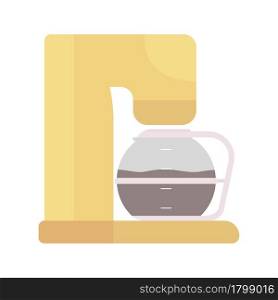 Coffee machine semi flat color vector object. Full sized item on white. Kitchen appliance. Automatic espresso maker isolated modern cartoon style illustration for graphic design and animation. Coffee machine semi flat color vector object