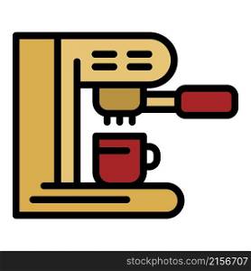 Coffee machine side view icon. Outline coffee machine side view vector icon color flat isolated. Coffee machine side view icon color outline vector