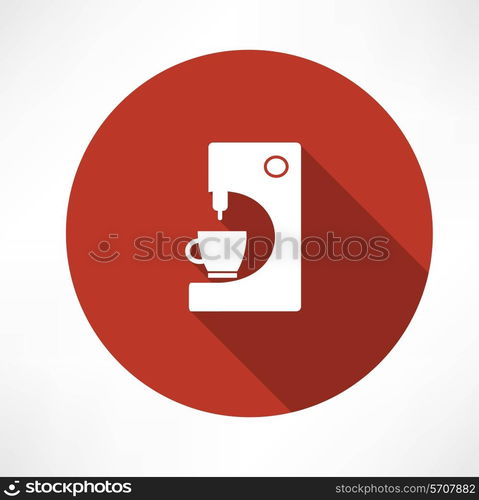 coffee machine with cup icon. Flat modern style vector illustration