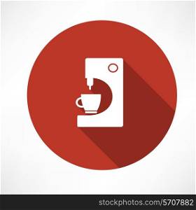 coffee machine with cup icon. Flat modern style vector illustration