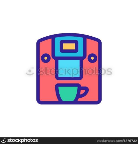 coffee machine with latte cup icon vector. coffee machine with latte cup sign. color symbol illustration. coffee machine with latte cup icon vector outline illustration