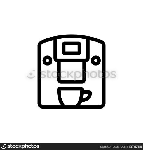 coffee machine with latte cup icon vector. coffee machine with latte cup sign. isolated contour symbol illustration. coffee machine with latte cup icon vector outline illustration