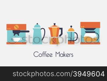 Coffee Maker, coffee icon set vector