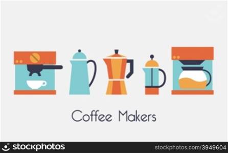 Coffee Maker, coffee icon set vector