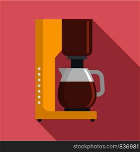 Coffee maker icon. Flat illustration of coffee maker vector icon for web design. Coffee maker icon, flat style