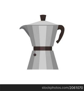 Coffee maker moka isolated on white background. Italian coffee. Espresso machine. Vector stock