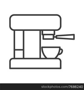 Coffee maker. Simple food icon in trendy line style isolated on white background for web apps and mobile concept. Vector Illustration. EPS10. Coffee maker. Simple food icon in trendy line style isolated on white background for web apps and mobile concept. Vector Illustration