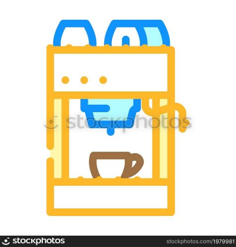 coffee maker with cup dryer color icon vector. coffee maker with cup dryer sign. isolated symbol illustration. coffee maker with cup dryer color icon vector illustration