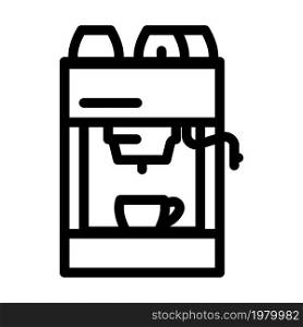 coffee maker with cup dryer line icon vector. coffee maker with cup dryer sign. isolated contour symbol black illustration. coffee maker with cup dryer line icon vector illustration
