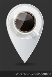 coffee map pointer vector illustration