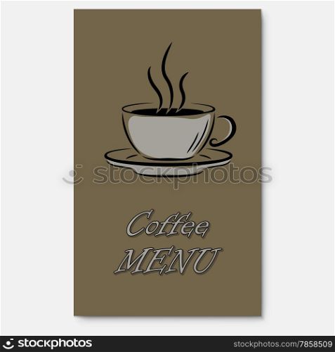 Coffee menu cover page vector template.