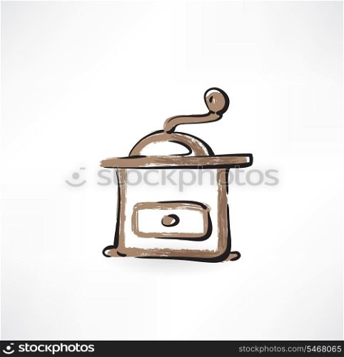 coffee mill grunge icon