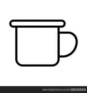 Coffee mug icon line isolated on white background. Black flat thin icon on modern outline style. Linear symbol and editable stroke. Simple and pixel perfect stroke vector illustration