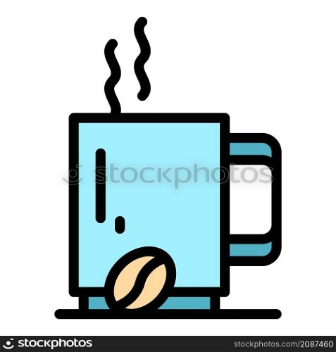 Coffee mug icon. Outline coffee mug vector icon color flat isolated. Coffee mug icon color outline vector