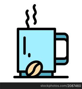 Coffee mug icon. Outline coffee mug vector icon color flat isolated. Coffee mug icon color outline vector