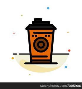 Coffee, Mug, Starbucks, Black Coffee Abstract Flat Color Icon Template