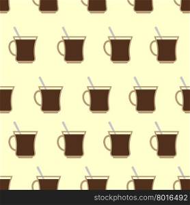 Coffee Mugs, Cup seamless pattern. Coffee vector background.&#xA;