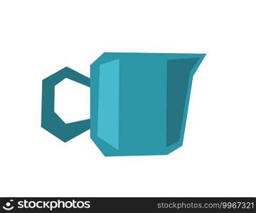 Coffee or milk mug vector icon isolated on white background. Geometry illustration polygonal art. Cup icon for infographic, website or app. Blue icon designed element.. Coffee or milk mug vector icon isolated on white background. Geometry illustration polygonal art. Cup icon for infographic, website or app. Blue icon designed element