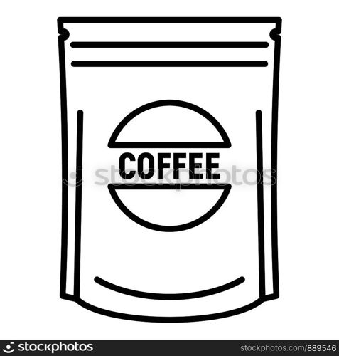 Coffee package icon. Outline coffee package vector icon for web design isolated on white background. Coffee package icon, outline style