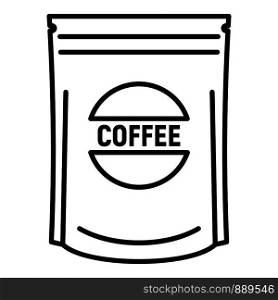 Coffee package icon. Outline coffee package vector icon for web design isolated on white background. Coffee package icon, outline style