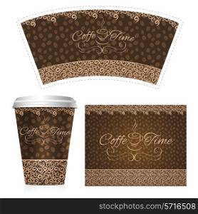 Coffee paper cup 3d realistic plastic container set isolated vector illustration