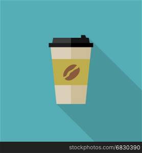Coffee paper cup. Coffee paper cup icon. Flat illustration of coffee paper cup
