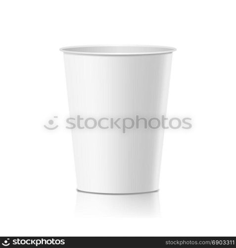 Coffee Paper Cup Vector. Empty Clean Paper Or Plastic Container For Drink. Isolated Illustration. Coffee Cup Vector. Take Away Cafe Coffee Cup Mockup. Isolated Illustration