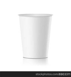 Coffee Paper Cup Vector. Empty Clean Paper Or Plastic Container For Drink. Isolated Illustration. Coffee Cup Vector. Take Away Cafe Coffee Cup Mockup. Isolated Illustration