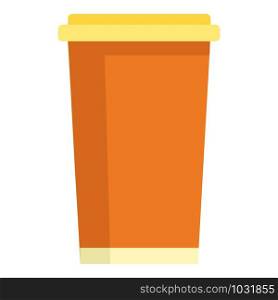 Coffee paper glass icon. Flat illustration of coffee paper glass vector icon for web design. Coffee paper glass icon, flat style