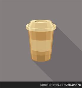 Coffee paper takeaway cup isolated on grey background vector illustration
