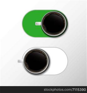 Coffee poster advertisement flayers, power on concept, vector illustration