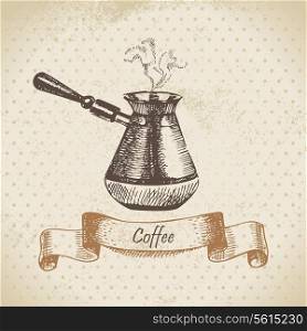 Coffee pot. Hand drawn illustration