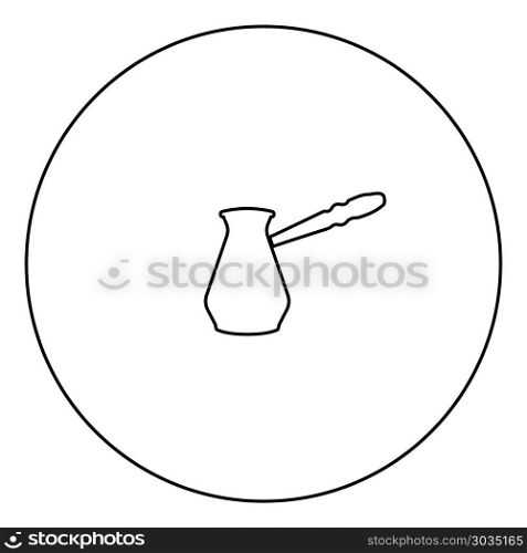 Coffee pot icon black color in circle outline vector illustration