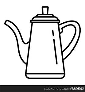 Coffee pot icon. Outline coffee pot vector icon for web design isolated on white background. Coffee pot icon, outline style