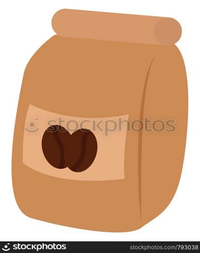 Coffee sack, illustration, vector on white background.