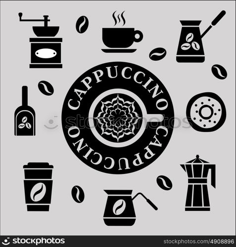Coffee, set. Vector pictograms