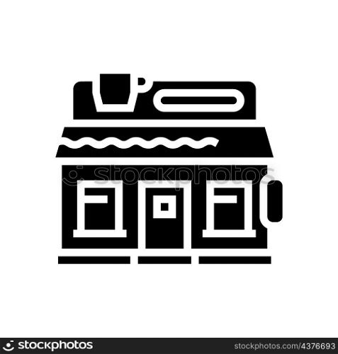 coffee shop glyph icon vector. coffee shop sign. isolated contour symbol black illustration. coffee shop glyph icon vector illustration