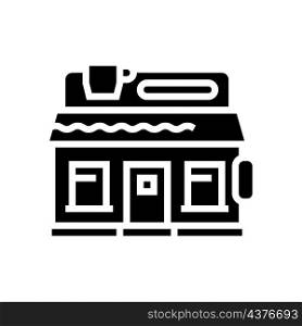 coffee shop glyph icon vector. coffee shop sign. isolated contour symbol black illustration. coffee shop glyph icon vector illustration