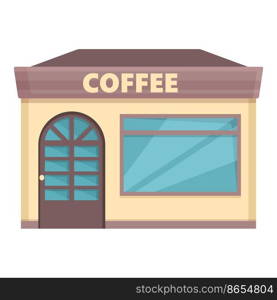 Coffee shop icon cartoon vector. Street market. Food cafe. Coffee shop icon cartoon vector. Street market