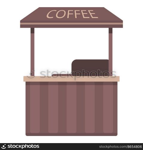 Coffee shop icon cartoon vector. Street market. Small cafeteria. Coffee shop icon cartoon vector. Street market