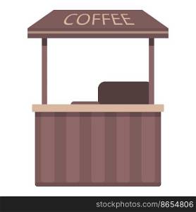 Coffee shop icon cartoon vector. Street market. Small cafeteria. Coffee shop icon cartoon vector. Street market