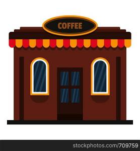 Coffee shop icon. Flat illustration of coffee shop vector icon for web. Coffee shop icon, flat style