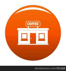 Coffee shop icon. Simple illustration of coffee shop vector icon for any design orange. Coffee shop icon vector orange