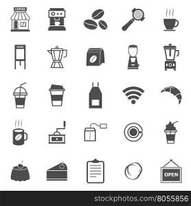 Coffee shop icons on white background, stock vector