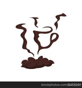 Coffee shop logo template natural abstract coffee cup. Coffee house emblem creative cafe logotype modern trendy symbol design vector illustration