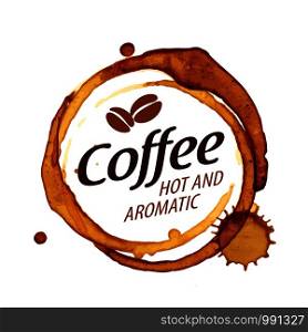 Coffee splatter. Vector illustration on white background.. Coffee splatter. Vector illustration on white background