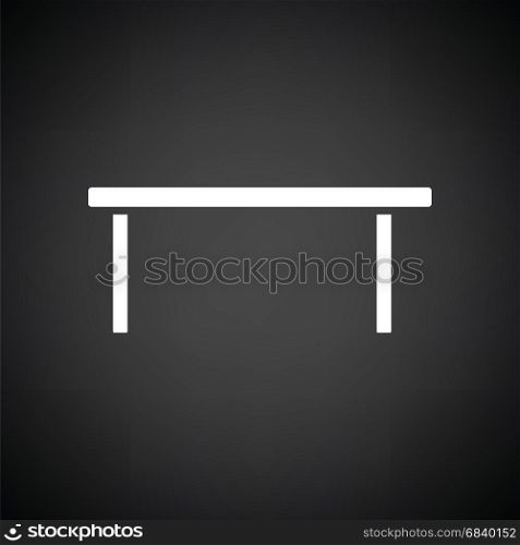 Coffee table icon. Black background with white. Vector illustration.